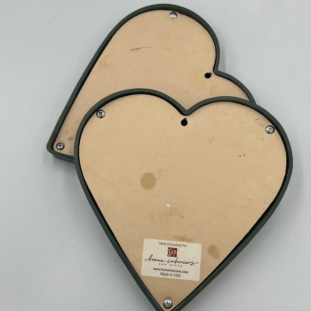 VTG Home Interiors 1985 Homco Heart Frame Barbara Mock Chickadee Bird Grandma